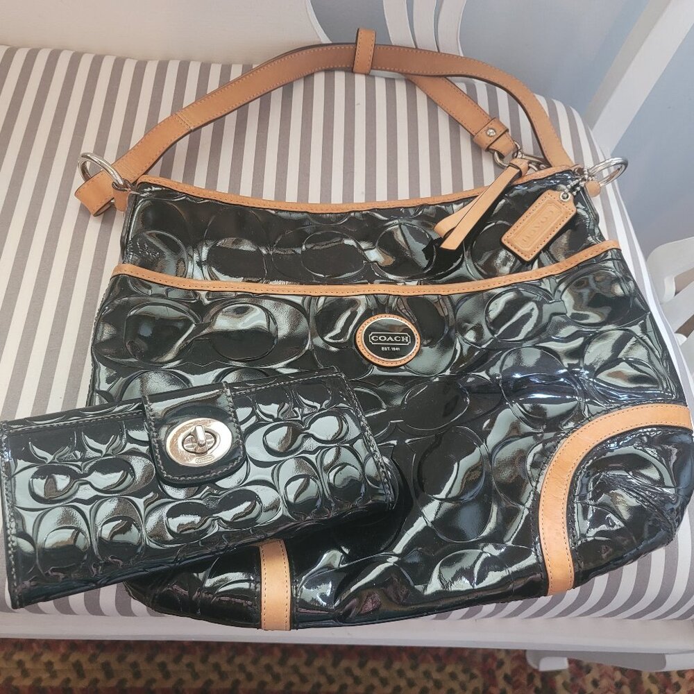 Coach Patent Leather Purse & Wallet Set
